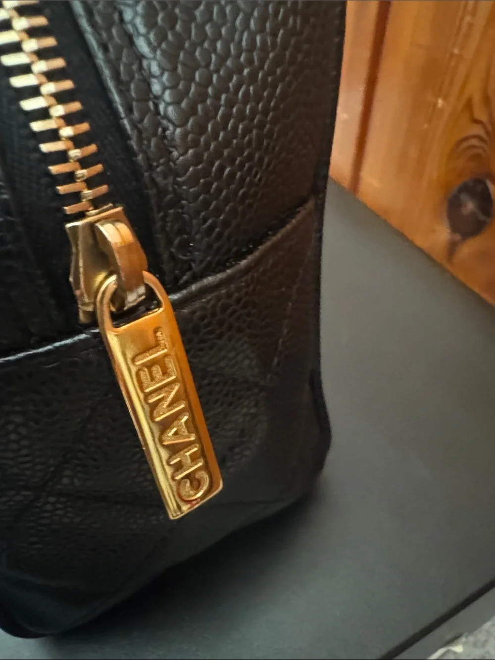 CHANEL Black Quilted Caviar Leather Top-Handle Satchel